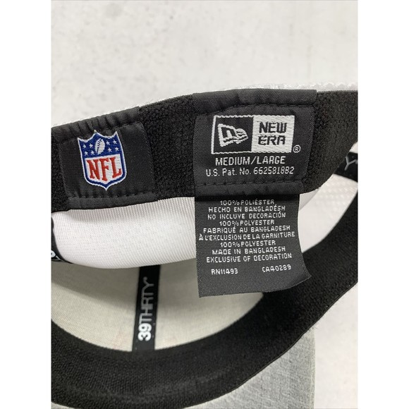 New Era Hat Flex Fit Patriots NFL 39THIRTY Gray White Breathable Medium/ Large - Picture 10 of 10